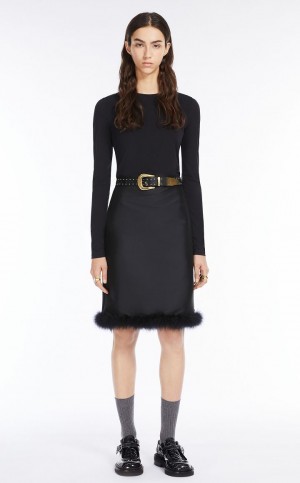 T-shirt Max Mara Lekkie Jersey Czarne | MMR593676