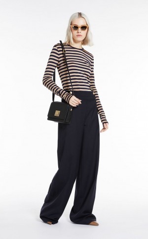 T-shirt Max Mara Slim-fit Viscose Jersey Granatowe | MMR593632