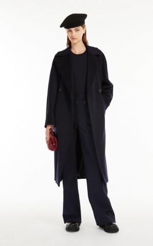T-shirt Max Mara Viscose Jersey Granatowe | MMR593640