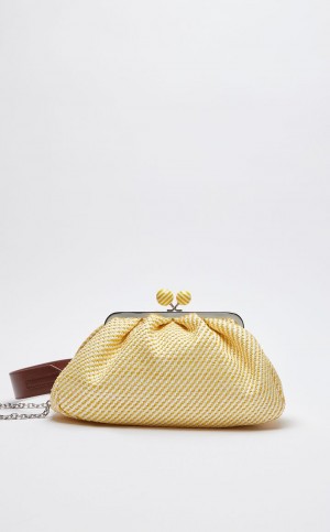 Weekend Bag Max Mara Medium Pasticcinoin Raffia Żółte | MMR594148