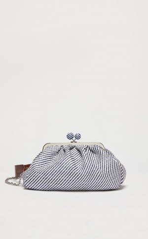 Weekend Bag Max Mara Medium Pasticcinoin Raffia Granatowe | MMR594149