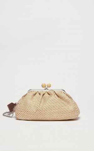 Weekend Bag Max Mara Medium Pasticcinoin Raffia Brązowe | MMR594150