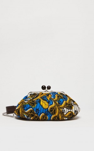 Weekend Bag Max Mara Medium Pasticcinoin Bawełniane Niebieskie | MMR594154