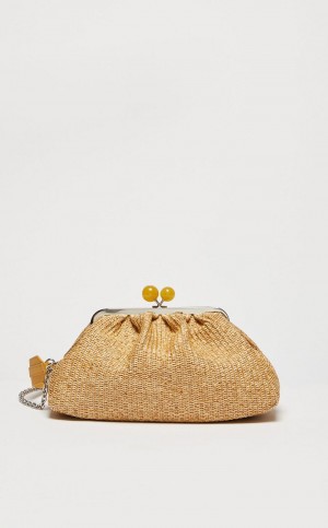 Weekend Bag Max Mara Medium Pasticcinoin Raffia Beżowe | MMR594167