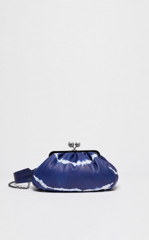 Weekend Bag Max Mara Nappa Skórzane Pasticcino Niebieskie | MMR594157