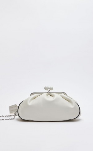 Weekend Bag Max Mara Nappa Skórzane Pasticcino Białe | MMR594165
