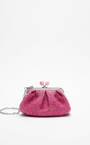 Weekend Bag Max Mara Small Pasticcinoin Raffia Fuksja | MMR594140