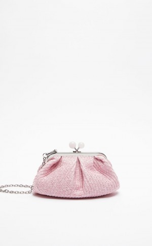 Weekend Bag Max Mara Small Pasticcinoin Raffia Różowe | MMR594141