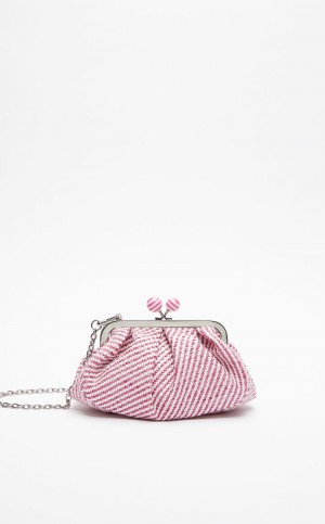 Weekend Bag Max Mara Small Pasticcinoin Raffia Różowe | MMR594147