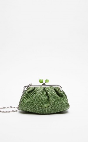Weekend Bag Max Mara Small Pasticcinoin Raffia Zielone | MMR594168